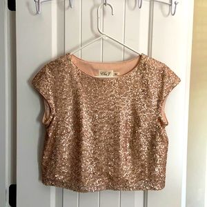 Champagne Sequined Top